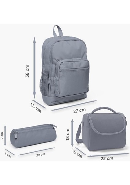 High Kids Lacivert Mavi Uzay Desenli 3 Lü Okul Çanta Seti SET0123470