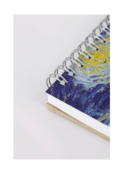 The Starry Night, Van Gogh 1889, A4 Eskiz Defter I, Çizgisiz, 50 Sayfa, 100 Gram, Beyaz Renk, Spiralli, Sketchbook