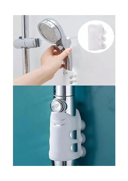 Silikon Vantuzlu Duş Başlığı Tutacağı, Vakumlu Kanca ile Banyo Başlığı Askı Aparatı