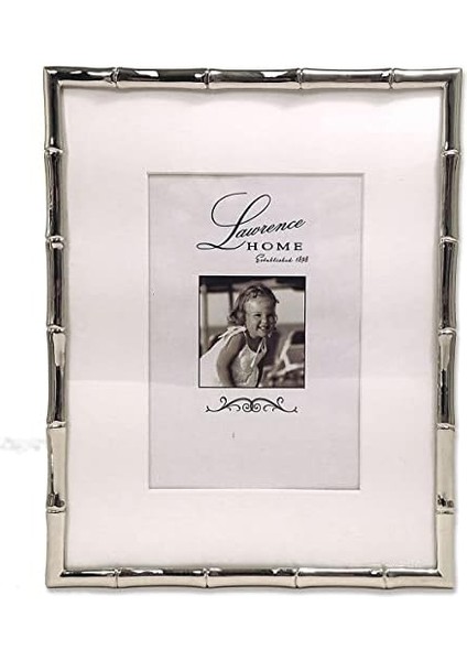 Frames Bambu Tasarım Metal Çerçeve, 8 x 10, Mat 5x7, Gümüş