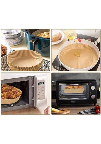 Airfryer Pişirme Kağıdı, Fritöz Yağlı Kağıdı, Yanmaz Kağıt 50 Adet (Oval)