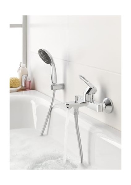 Vitalio Start 100 El Duşu, 2 Akışlı, Düşmeye Dayanıklı, Su Tasarruflu, Kireç Önleyici Sistem, Banyo, Duş Başlığı, Krom, 27946000