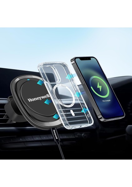 Zest Magsafe Telefon Montajlı Araç Şarj Cihazı, iPhone 15 Serisi (Iphone 15 Pro ve iPhone 15 Plus), C Tipi Giriş, 15W'A Kadar Toplam Çıkış Dahil iPhone 12 ve Üzeri Için Ultra Hızlı Şarj Ile.