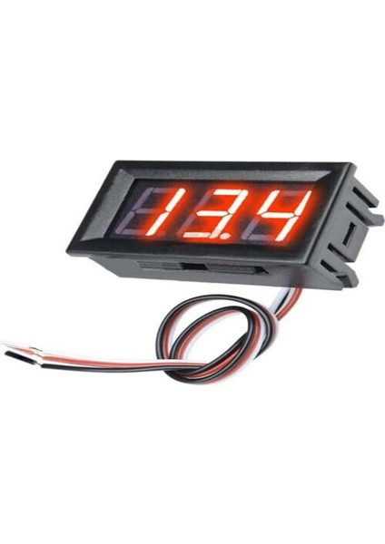 Inch Dc 0-30V Panel Tip Dijital Kırmızı Voltmetre 3 Kablolu