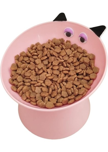 Kedi Kuru ve Yaş Mama Kabı, Kedi Su Kabı Kedi Köpek Eğimli Mama Kabı, 2 Adet Pembe Renk Gözlü Kedi Mama Su Kabı, Eglenceli... fiyatları