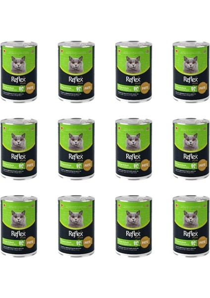 Plus Pate Içinde Et Parçacıklı Hindi ve Ördek Etli Yetişkin Kedi Konservesi 395 gr (12 Adet)