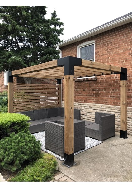Pergola Seti Çardak Teras Garaj Için Metal 100X100X2 mm 8parça