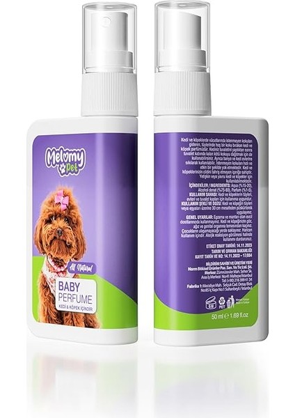 Melomy Baby Kedi & Köpek Parfümü - 50ML fırsatları