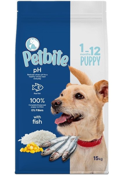 Yavru Köpekler Için Balık Etli Kuru Köpek Maması (15 Kg, Balık)