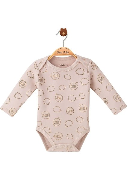 Organik Pamuk Bebek Body Zıbın - Bej | 0-12 Ay