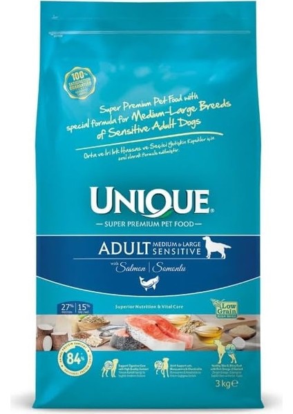 Unique Adult M&l Sensitive With Salmon 3 kg