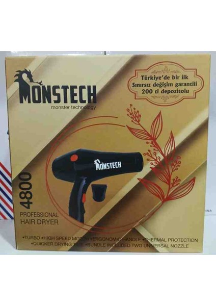 Profesyonel Fön Makinası Monstech 4800 Turbo