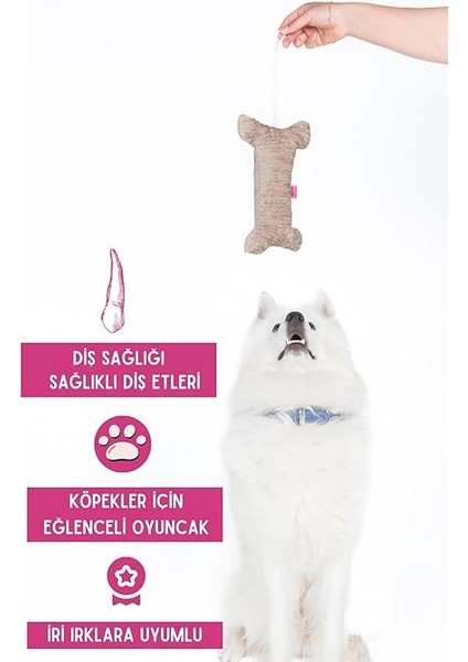 Kemik Peluş Köpek Oyuncağı Çekiştirmeli Diş Kaşıma Diş Sağlığı Büyük Kemik Kahverengi fiyatları