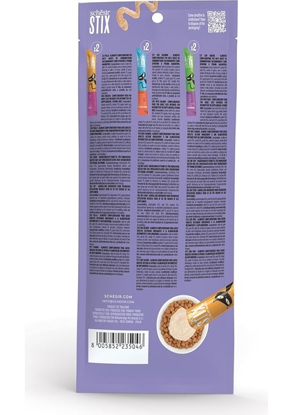 Schesir Stix Tavuklu & Somonlu & Ördekli Mix Krem Ödül Maması 6X15G modelleri