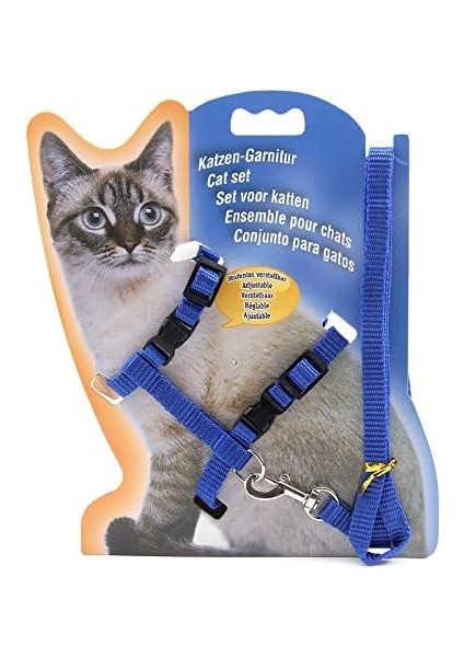 Ecoform Ayarlanabilir Kedi Gezdirme Tasması Lüx 120 cm Mavi