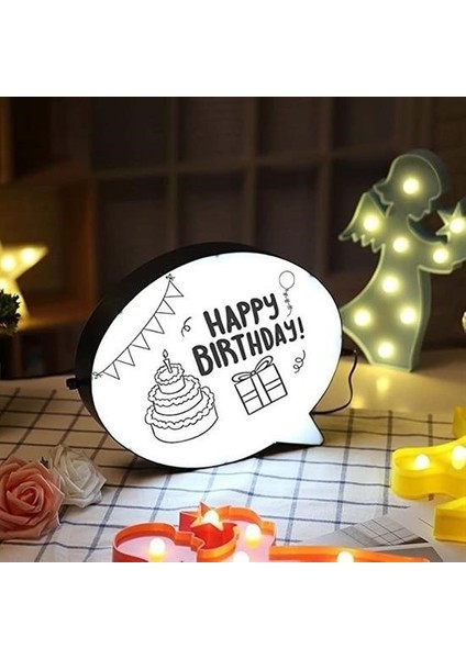 By Nevser® Kalemle Yazılabilen Konuşma Balonu Görünümlü Işıklı Mesaj Panosu modelleri