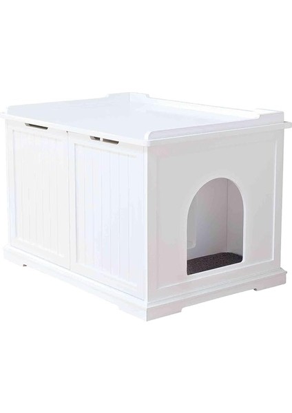 Kedi Tuvalet Kabı Mobilyası,beyaz, Xl, 75X51X53CM