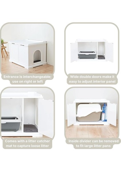 Kedi Tuvalet Kabı Mobilyası,beyaz, Xl, 75X51X53CM fırsatları
