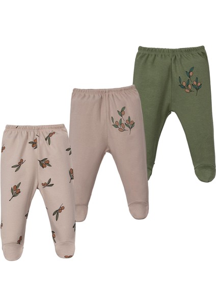 Zeytin Patikli Üçlü Bebe Pantolon Set