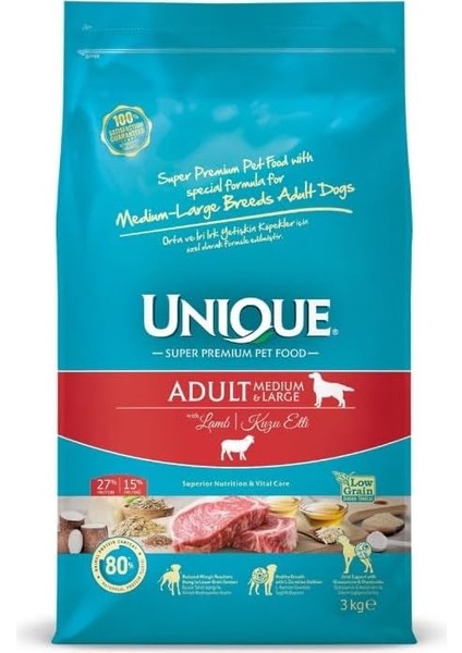 Unique Adult Medium&large With Lamb 3 kg