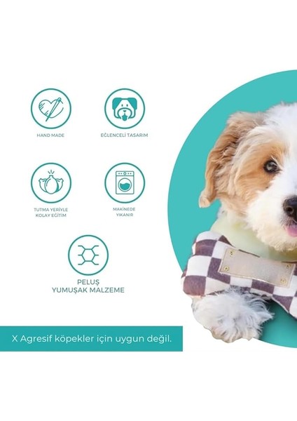 Kemik Peluş Köpek Oyuncağı Çekiştirmeli Diş Kaşıma Diş Sağlığı Büyük Kemik (Mavi)
