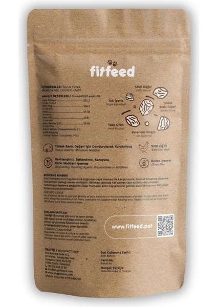Freeze-Dried Çiğ Tavuk Yürek Köpek Ödülü 40G