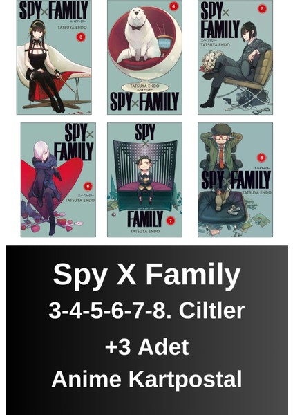Spy x Family 3-4-5-6-7-8. Ciltler (6 Kitap) | Anime Kartpostallar