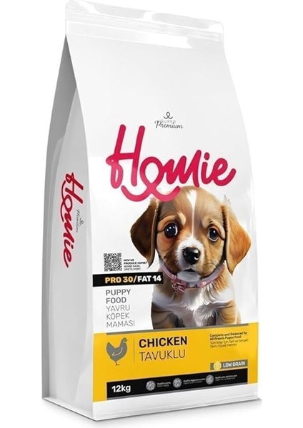 Homie Düşük Tahıllı Tavuklu Yavru Köpek Maması 12 kg