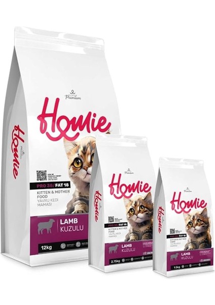 Homie Süper Premium Düşük Tahıllı Mother & Kitten Kuzu Etli Yavru Kedi Maması 1.5 kg fiyatları