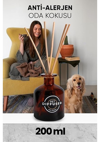 Pet Cosmetic Pet Home Diffuser 200 ml | Kedi ve Köpek Koku Giderici, Evcil Hayvanlı Orta mlar Için Kalıcı Oda Kokusu