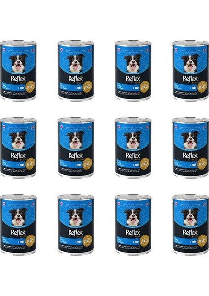 Reflex Plus Jöle Içinde Et Parçacıklı Ton Balıklı Yetişkin Köpek Konservesi 400 gr (12 Adet)