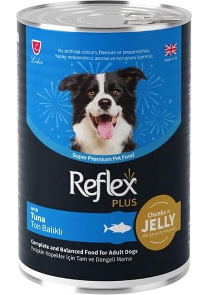 Reflex Plus Jöle Içinde Et Parçacıklı Ton Balıklı Yetişkin Köpek Konservesi 400 gr (12 Adet)