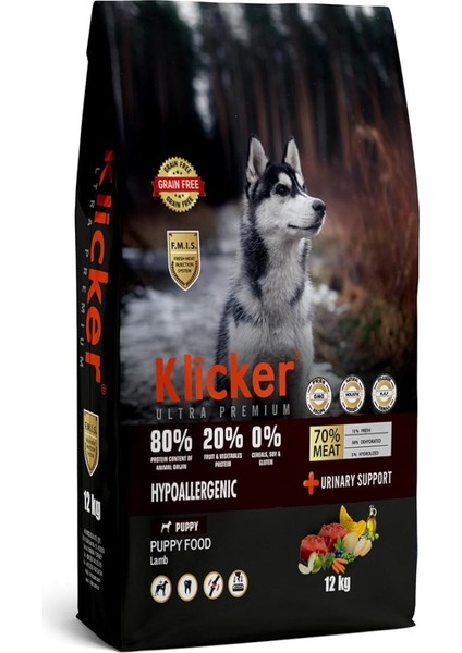 Tahılsız Yavru Köpek Maması Kuzulu 12KG