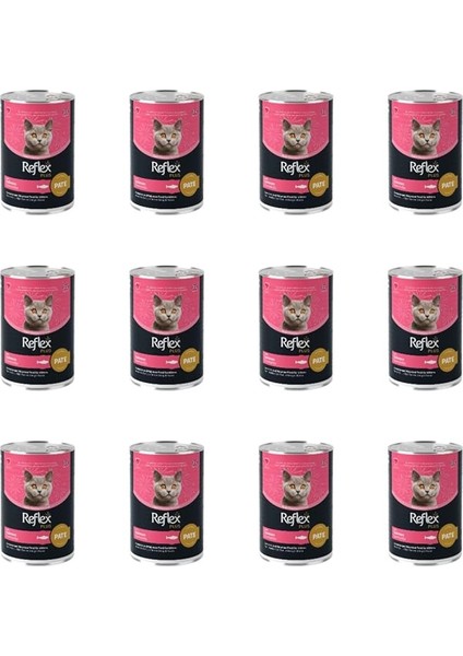 Plus Pate Içinde Et Parçacıklı Somonlu Yavru Kedi Konservesi 395 gr (12 Adet)