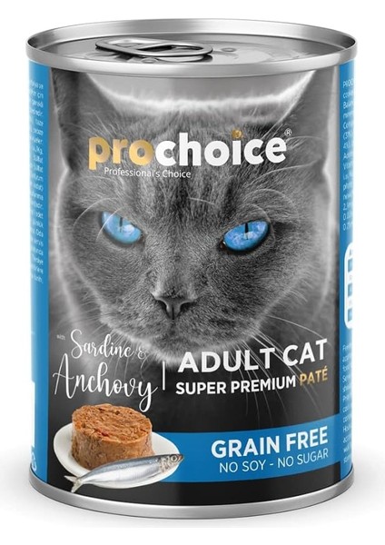 Prochoice Yetişkin Kediler Için, Tahılsız, Sardalya ve Hamsi Balıklı Ezme, 400 G x 12 Adet