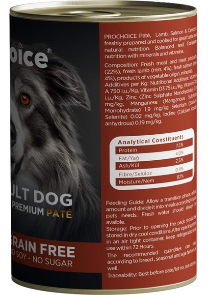 Prochoice Yetişkin Köpekler Için, Tahılsız, Kuzu Etli, Somon Balıklı ve Havuçlu Ezme, 400 G x 12 Adet modelleri