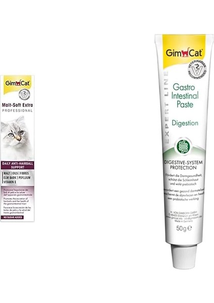 Gimcat Malt Soft Extra Vitamin Kombinasyonu, Her Yaştan Kediler Için, 100 G & Kedi Macunu Gastrointestinal Paste 50 gr