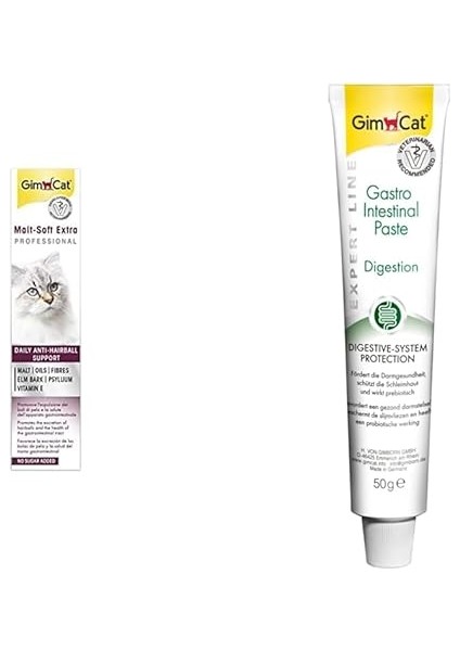 Gimcat Malt Soft Extra Vitamin Kombinasyonu, Her Yaştan Kediler Için, 100 G & Kedi Macunu Gastrointestinal Paste 50 gr