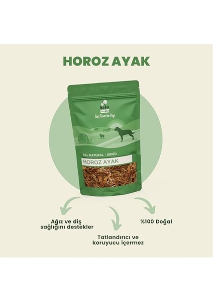 Horoz Ayak Çiğnemelik Köpek Ödül MAMASI Doğal, Glutensiz, 100 gr