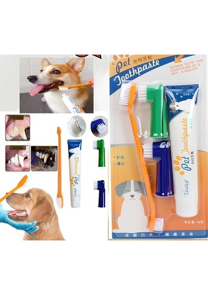 Aee® Köpek Diş Fırçası ve Diş Macunu Seti Kedi Köpek Ağız Diş Bakımı