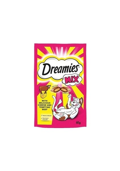 ‎Dreamies Dreamies Kuru Kedi Ödül Maması, Sığırlı ve Peynirli, 60 G modelleri