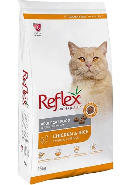 Reflex Tavuklu ve Pirinçli Yetişkin Kedi Maması 15 kg