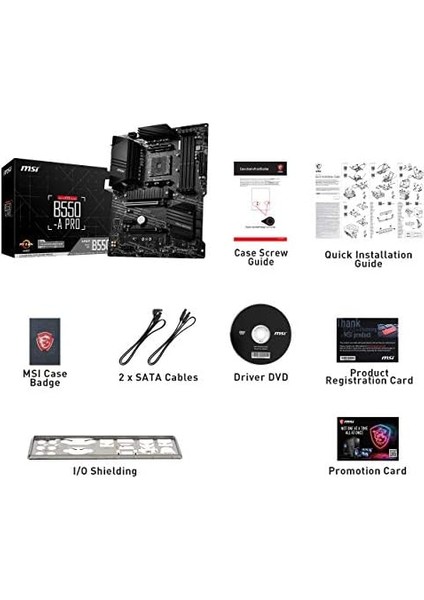 B550-A Pro Am4 Ddr4 Bellek 4400(OC) HDMI Dp M.2 Usb3.2 Atx Anakart