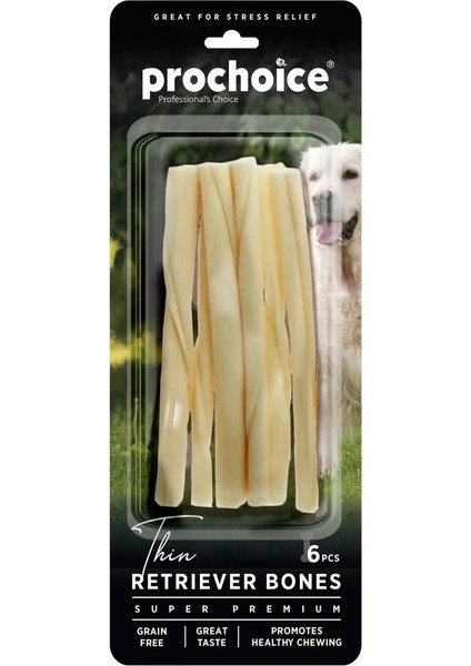 Prochoice Thin Retriever Bones, İnce Köpek Ödül Kemiği 6 Parça