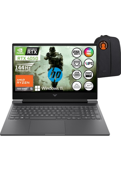 Victus 16-S0020NT Ryzen 5 7640HS 16GB Ram 1 Tb SSD 6gb RTX4050 16.1''fhd 144Hz WINDOWS11 Dizüstü Bilgisayar 7Z4M9EA