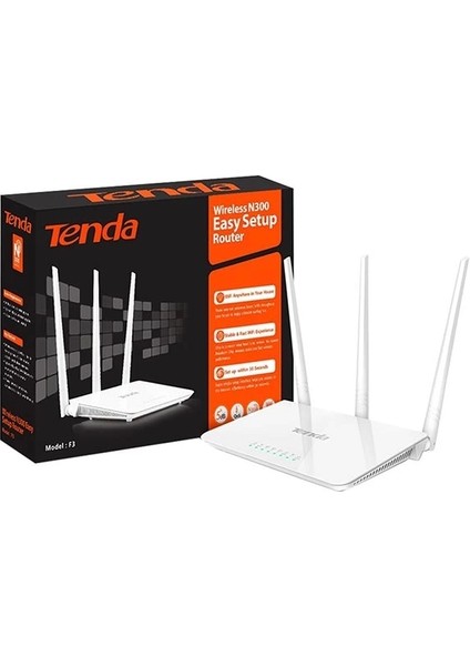 Tenda F3 4 Port 300 Mbps 3 Antenli Access Poınt Router (4172)
