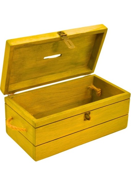 Firmalara Özel Logolu Tipbox (27 x 14 x 12 cm ) Sarı, Asma Kilit Hediyeli