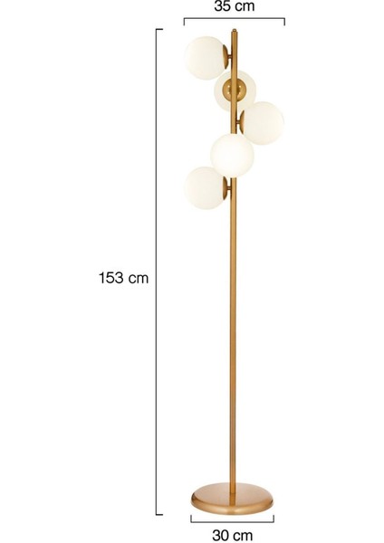Uzel 5li Eskitme Modern Tasarım Metal Lambader