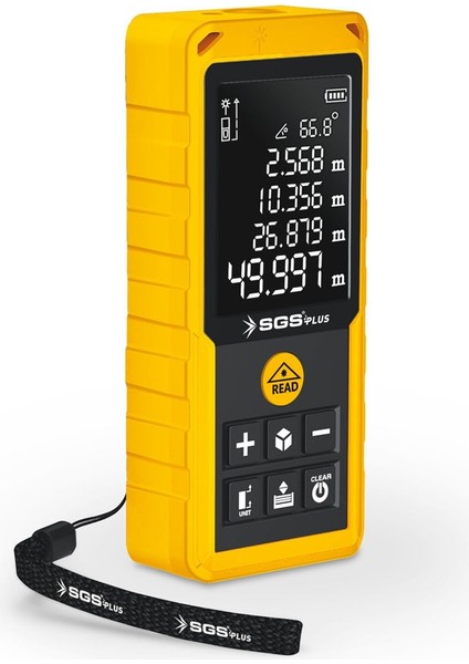 SGS5426 - 100 Metre Lazer Metre Mesafe Ölçer - Pisagor - Alan - Hacim - Mesafe - Otomatik Alçı Ölçümü