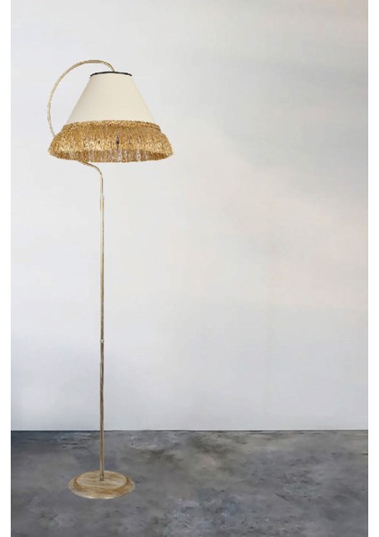 Aydınlatma Lambader Çise Krem Sarı Patine Abajur Krem Şapka Sarı Püsküllü modelleri